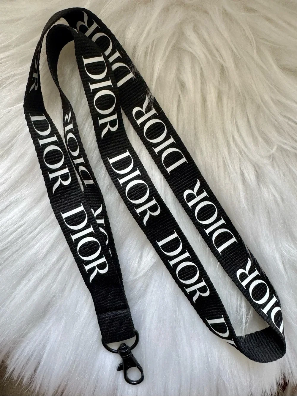 Dior beauty Black and White Logo lanyard